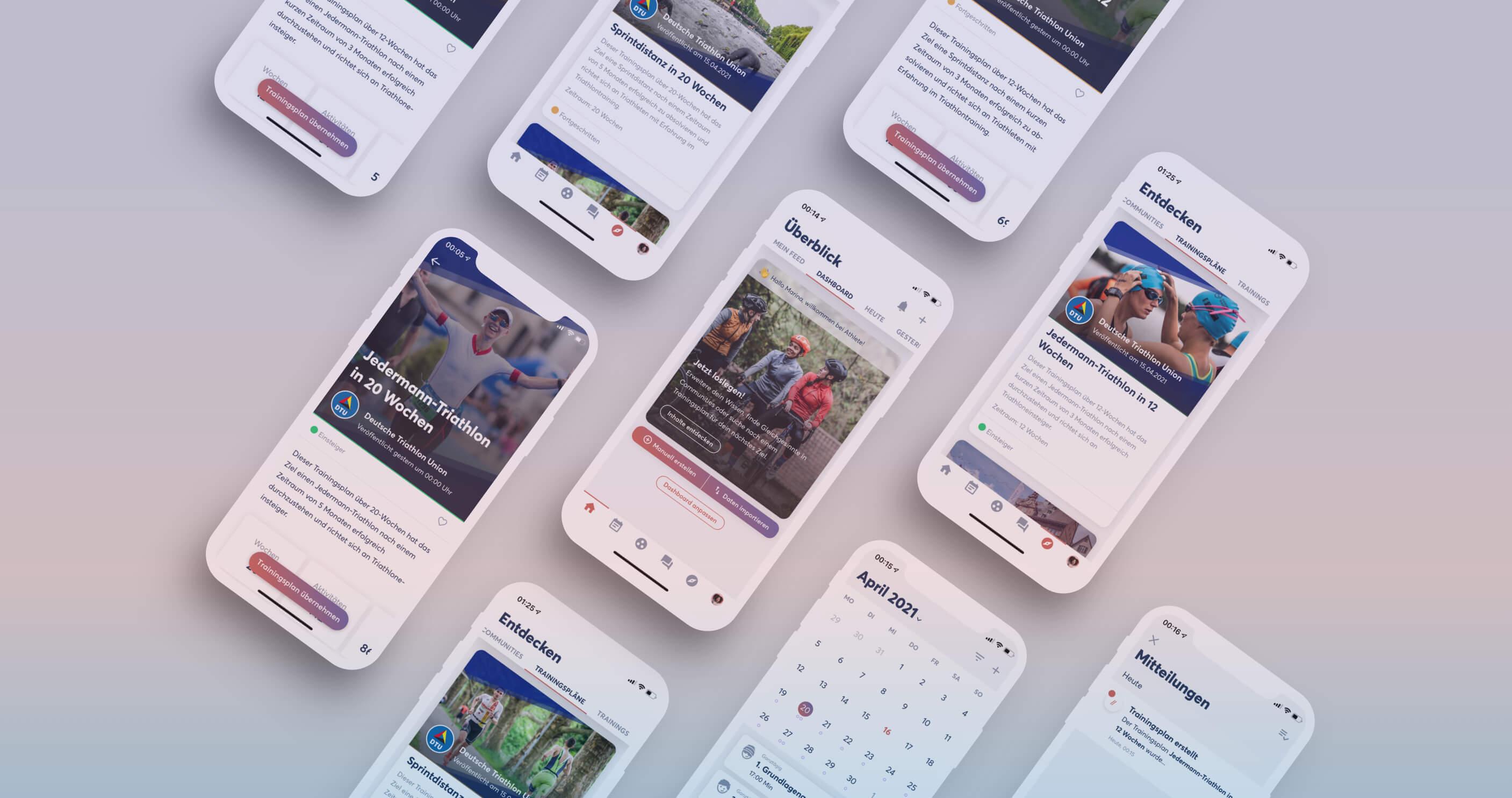 TIME2TRI App screens