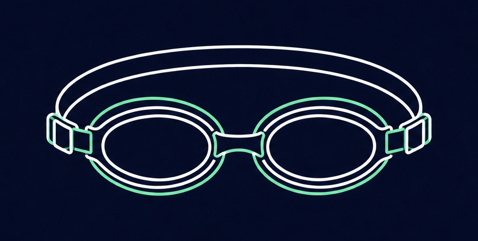 Klare Schwimmbrille